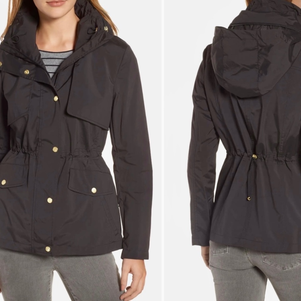 Cole Haan Black Water Repellent Hooded Parka Sz XL